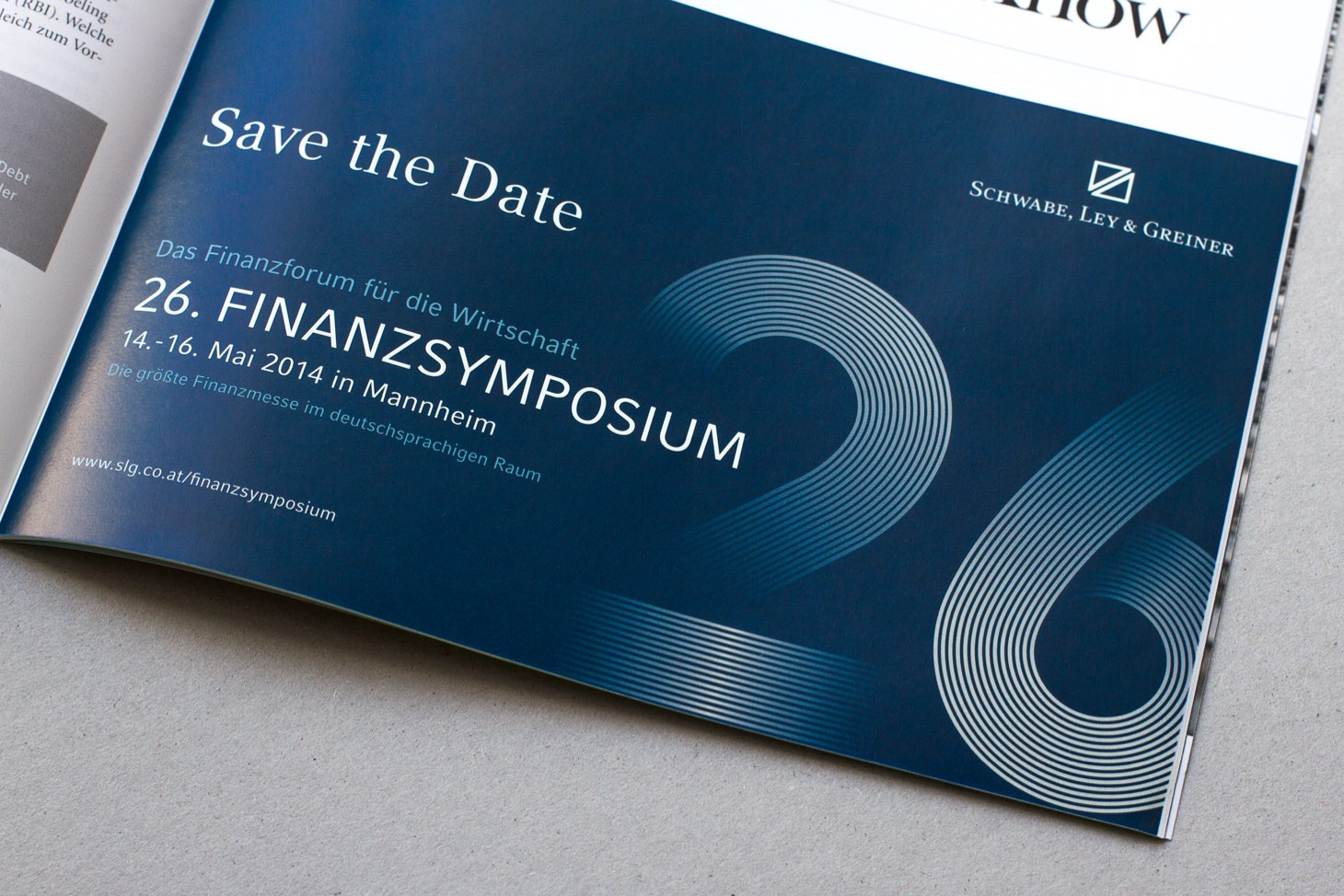 Anzeige in Broschüre für das Finanzsymposium