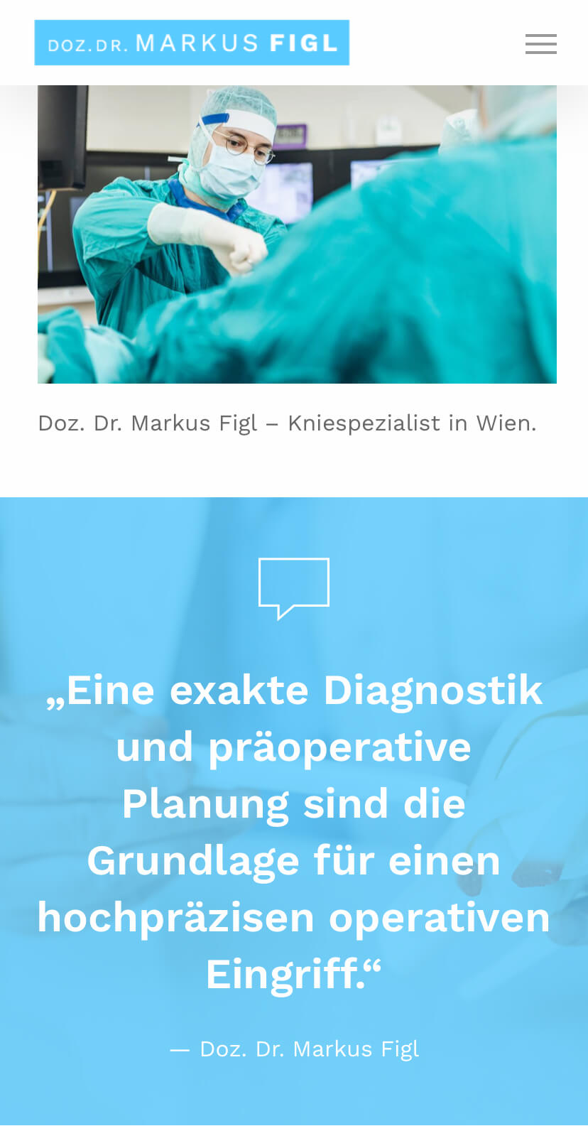 Websiten mit Responsive Design. Die Homepage von Dr. Figl