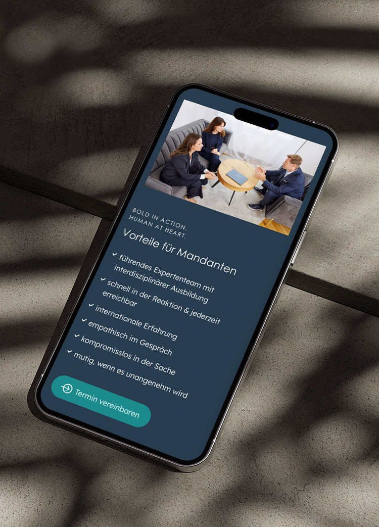 Referenzbild Paulitsch Law mobile Website