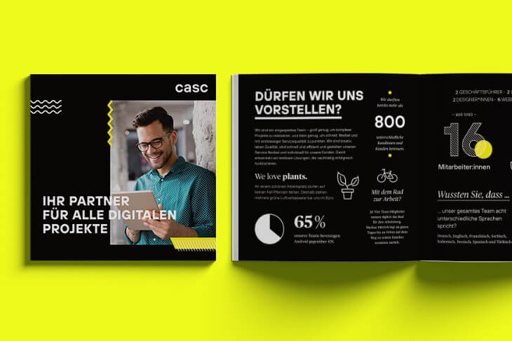 die Broschüre von CASC – full service agentur GmbH