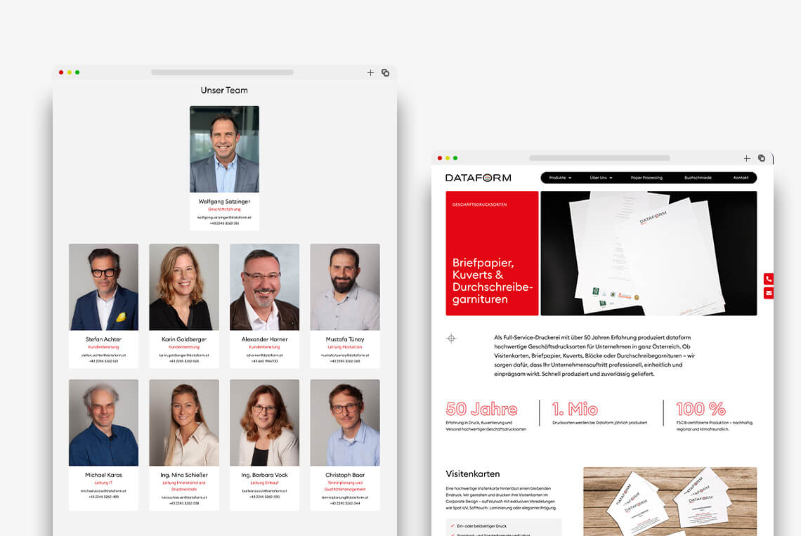 Referenz: Website von Dataform