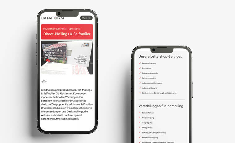 Referenz: Website von Dataform