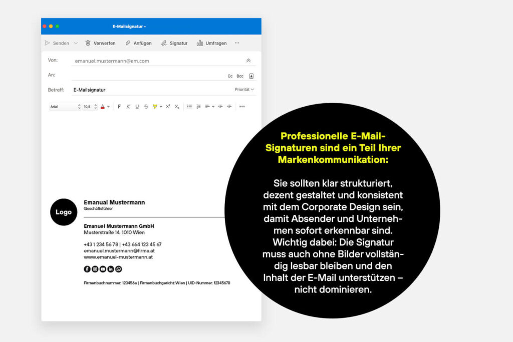 Eine professionell gestaltete E-Mail-Signatur